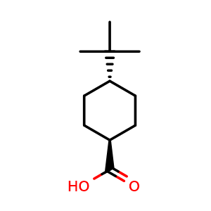 Chemical structure of trans-4-tert-Butylcyclohexanoic acid , CAS 943-29-3, AChemBlock T99773