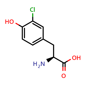 Chemical structure of 3-Chloro-L-tyrosine , CAS 7423-93-0, AChemBlock T99774