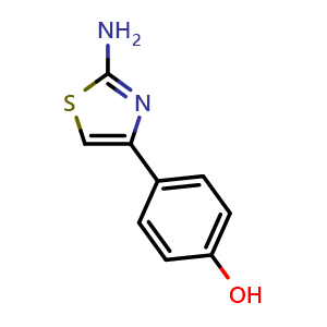 Chemical structure of 4-(2-Aminothiazol-4-yl)phenol , CAS 57634-55-6, AChemBlock T99778
