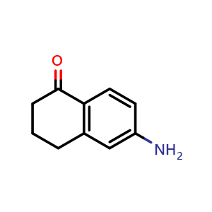 Chemical structure of 6-amino-1,2,3,4-tetrahydronaphthalen-1-one , CAS 3470-53-9, AChemBlock T99784