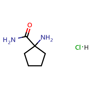 Chemical structure of 1-aminocyclopentane-1-carboxamide hydrochloride , CAS 17704-76-6, AChemBlock T99790