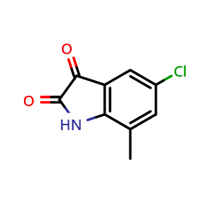 Chemical structure of 5-chloro-7-methylindoline-2,3-dione , CAS 14389-06-1, AChemBlock T99807