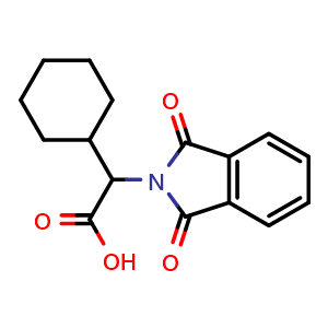 Chemical structure of 2-cyclohexyl-2-(1,3-dioxoisoindolin-2-yl)acetic acid , CAS 1218299-30-9, AChemBlock T99810