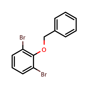 Chemical structure of 1,3-Dibromo-2-(phenylmethoxy)benzene , CAS 122110-76-3, AChemBlock T99813