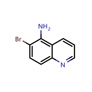 Chemical structure of 6-bromoquinolin-5-amine , CAS 50358-39-9, AChemBlock T99832