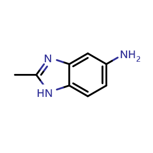 Chemical structure of 2-Methyl-1H-benzoimidazol-5-ylamine , CAS 29043-48-9, AChemBlock T99845