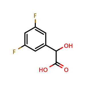 Chemical structure of 3,5-Difluoro-a-hydroxybenzeneacetic acid , CAS 132741-31-2, AChemBlock T99863
