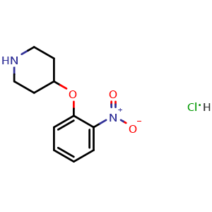 Chemical structure of 4-(2-nitrophenoxy)piperidine,hydrochloride , CAS 1072944-49-0, AChemBlock T99870
