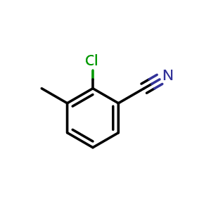 Chemical structure of 2-chloro-3-methylbenzonitrile , CAS 15013-71-5, AChemBlock T99885