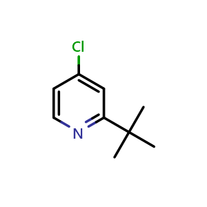 Chemical structure of 2-(tert-butyl)-4-chloropyridine , CAS 1163706-64-6, AChemBlock T99894