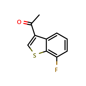Chemical structure of 1-(7-fluorobenzo[b]thiophen-3-yl)ethan-1-one , CAS 1569088-97-6, AChemBlock T99918