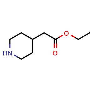 Chemical structure of ethyl (piperidin-4-yl)acetate , CAS 59184-90-6, AChemBlock T99920