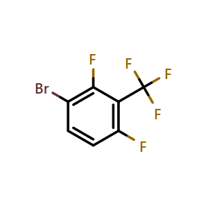 Chemical structure of 3-Bromo-2,6-difluorobenzotrifluoride , CAS 1263377-74-7, AChemBlock T99924