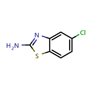 Chemical structure of 2-Amino-5-chlorobenzothiazole , CAS 20358-00-3, AChemBlock T99935