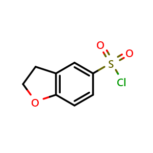 Chemical structure of 2,3-Dihydro-1-benzofuran-5-sulfonoyl chloride , CAS 115010-11-2, AChemBlock T99936