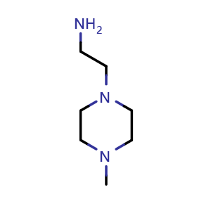 Chemical structure of 2-(4-Methylpiperazin-1-yl)ethanamine , CAS 934-98-5, AChemBlock T99937