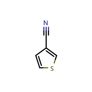 Chemical structure of thiophene-3-carbonitrile , CAS 1641-09-4, AChemBlock T99959