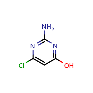 Chemical structure of 2-amino-6-chloropyrimidin-4-ol , CAS 1194-21-4, AChemBlock T99961