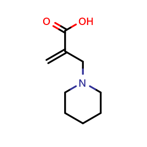 Chemical structure of 2-[(Piperidin-1-yl)methyl]acrylic acid , CAS 4969-03-3, AChemBlock T99963