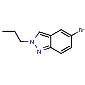 Chemical structure of 5-Bromo-2-propyl-2H-indazole , CAS 1280786-77-7, AChemBlock T99971