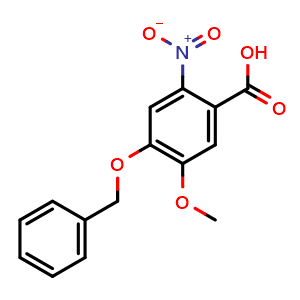 Chemical structure of 4-(Benzyloxy)-5-methoxy-2-nitrobenzoic acid , CAS 60547-92-4, AChemBlock T99978