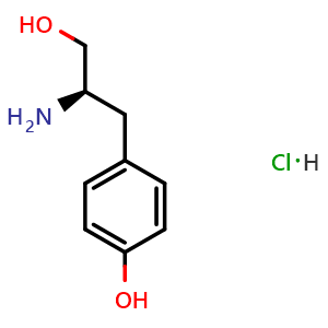 Chemical structure of D-Tyrosinol hydrochloride , CAS 40829-04-7, AChemBlock U102520