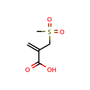 Chemical structure of 2-(methanesulfonylmethyl)prop-2-enoic acid , CAS 36525-60-7, AChemBlock U102529