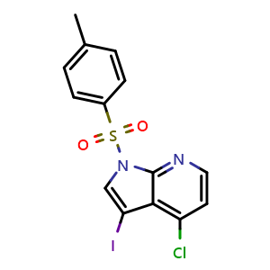 Chemical structure of N-Tosyl-4-chloro-3-iodo-7-azaindole , CAS 869335-20-6, AChemBlock U102553