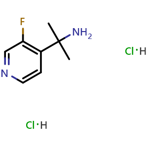 Chemical structure of 2-(3-Fluoropyridin-4-yl)propan-2-amine dihydrochloride , CAS 2442597-47-7, AChemBlock U102560