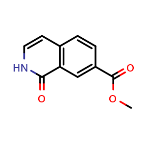 Chemical structure of Methyl 1-oxo-1,2-dihydroisoquinoline-7-carboxylate , CAS 658082-39-4, AChemBlock U102568