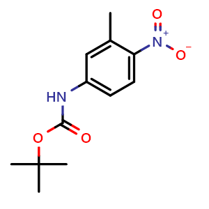 Chemical structure of Tert-butyl 3-methyl-4-nitrophenylcarbamate , CAS 1380445-45-3, AChemBlock U102581