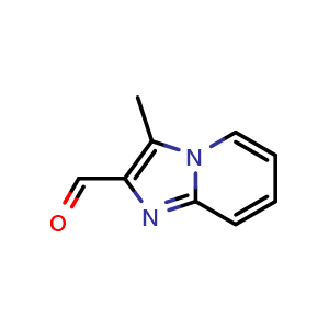 Chemical structure of 3-Methylimidazo[1,2-a]pyridine-2-carbaldehyde , CAS 1001754-85-3, AChemBlock U102583