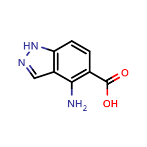 Chemical structure of 4-Amino-1H-indazole-5-carboxylic acid , CAS 81115-63-1, AChemBlock U102584