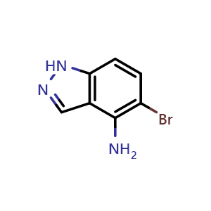 Chemical structure of 5-Bromo-1H-indazol-4-amine , CAS 1891120-48-1, AChemBlock U102587