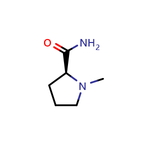 Chemical structure of (S)-1-methylpyrrolidine-2-carboxamide , CAS 94391-71-6, AChemBlock U102592