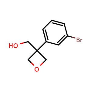 Chemical structure of [3-(3-Bromophenyl)oxetan-3-yl]methanol , CAS 1363382-09-5, AChemBlock U102601