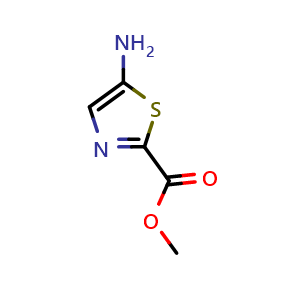 Chemical structure of Methyl 5-amino-1,3-thiazole-2-carboxylate , CAS 1363381-19-4, AChemBlock U102605