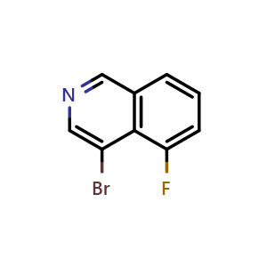 Chemical structure of 4-Bromo-5-fluoro-isoquinoline , CAS 351457-58-4, AChemBlock U102624