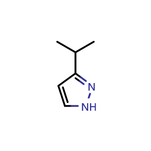 Chemical structure of 3-Isopropyl-1H-pyrazole , CAS 49633-25-2, AChemBlock U102637