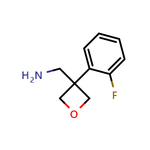 Chemical structure of [3-(2-Fluorophenyl)oxetan-3-yl]methanamine , CAS 1507868-26-9, AChemBlock U102639