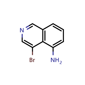 Chemical structure of 4-Bromoisoquinolin-5-amine , CAS 16552-65-1, AChemBlock U102656