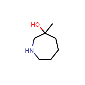 Chemical structure of 3-Methylazepan-3-ol , CAS 1083216-37-8, AChemBlock U102664