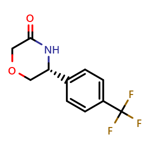 Chemical structure of (5R)-5-[4-(trifluoromethyl)phenyl]morpholin-3-one , CAS 1344584-09-3, AChemBlock U102666