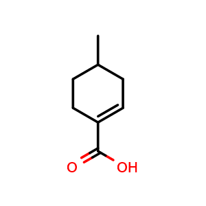Chemical structure of 4-Methylcyclohexene-1-carboxylic acid , CAS 5333-31-3, AChemBlock U102671