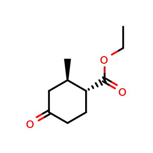 Chemical structure of Ethyl (1R,2R)-2-methyl-4-oxo-cyclohexanecarboxylate , CAS 1932027-43-4, AChemBlock U102673