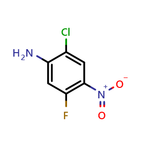 Chemical structure of 2-Chloro-5-fluoro-4-nitro-aniline , CAS 517920-71-7, AChemBlock U102707