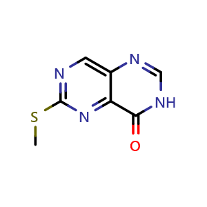 Chemical structure of 2-Methylsulfanyl-7H-pyrimido[5,4-d]pyrimidin-8-one , CAS 98550-19-7, AChemBlock U102711