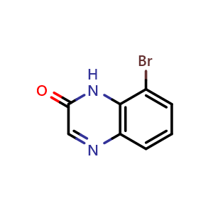 Chemical structure of 8-Bromo-1H-quinoxalin-2-one , CAS 1092563-82-0, AChemBlock U102719