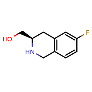 Chemical structure of [ (3R)-6-fluoro-1,2,3,4-tetrahydroisoquinolin-3-yl]methanol , CAS 1389377-17-6, AChemBlock U102733