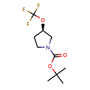 Chemical structure of Tert-butyl (3R)-3-(trifluoromethoxy)pyrrolidine-1-carboxylate , CAS 2382173-81-9, AChemBlock U102734
